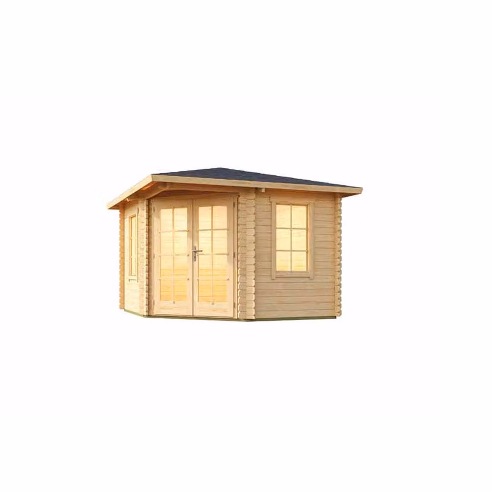 Lasita Maja Ltd Aruba 1-Log Cabin Garden Room and Home Office in Beige, W: 357.4 cm, D: 357.4 cm, H: 265.6 cm – 2