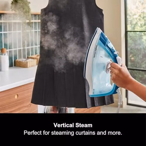 Morphy Richards Crystal Clear 2400W Steam Iron with Ceramic Non-stick Soleplate and Anti-calc Function in Turquoise and White – 5