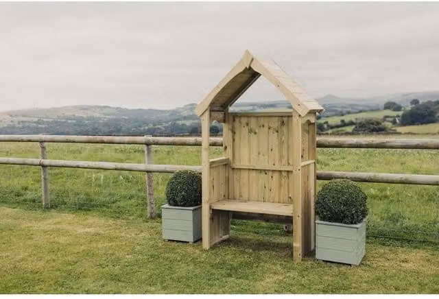 Churnet Valley Garden Furniture Ltd Poppy Arbour in Brown Wood, W120 x D61 x H205 cm – 1