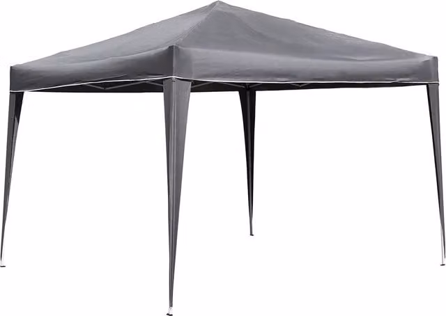 Charles Bentley Foldable Pop Up Gazebo, Grey, W/D/H: 300 x 300 x 300 cm
