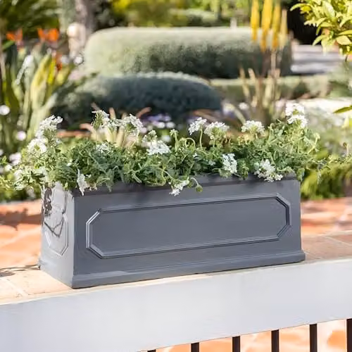 Primrose Chelsea Fibrecotta Trough Planter in Grey, 71 cm – 3
