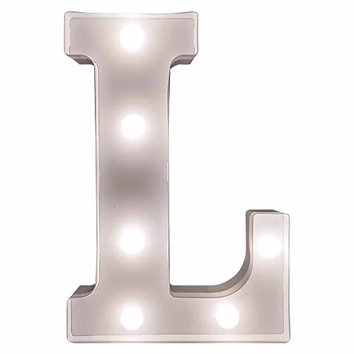 mysmartbuy White Battery Powered 3D LED Letter L Light, H 22 x W 14 x D 3 cm – 1