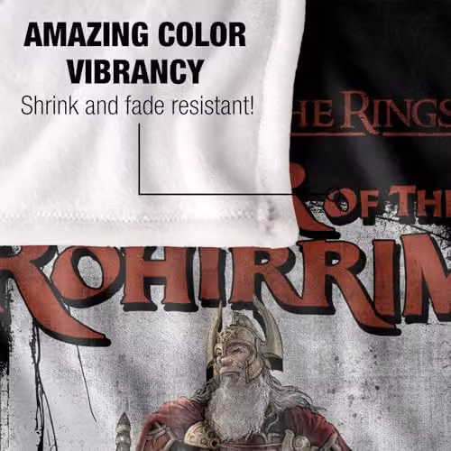 Warner Bros. Lord Of The Rings War Of The Rohirrim Helm Hammerhand Band Silky Touch Super Soft Fleece Throw Blanket, W/D/H: 91 x 147 cm, Multicolour – 3