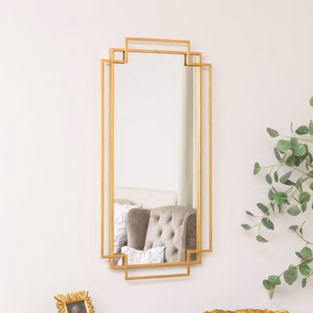 Melody Maison Gold Rectangular Wall Mirror