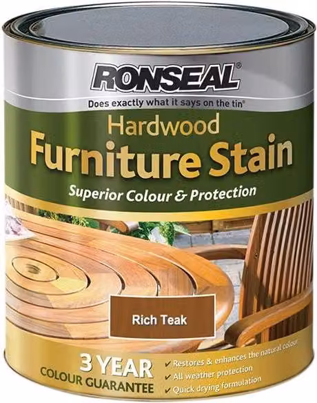 Ronseal Ultimate Protection Hardwood Garden Furniture Stain in Rich Teak, 0.75 l – 3