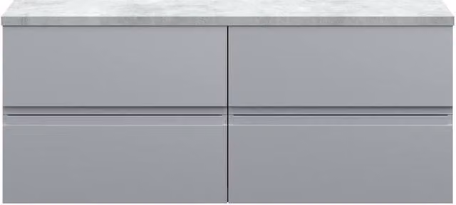 Balterley Mavesyn 4 Drawer Wall Hung Vanity Unit, Satin Grey, Width: 120 cm