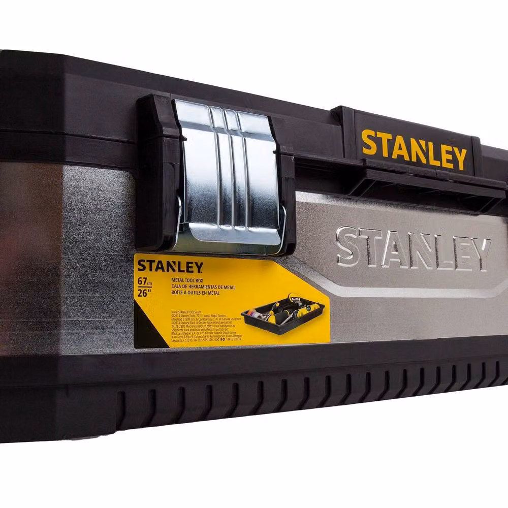 Stanley Galvanised Steel Tool Box with Inserts in Black – 4