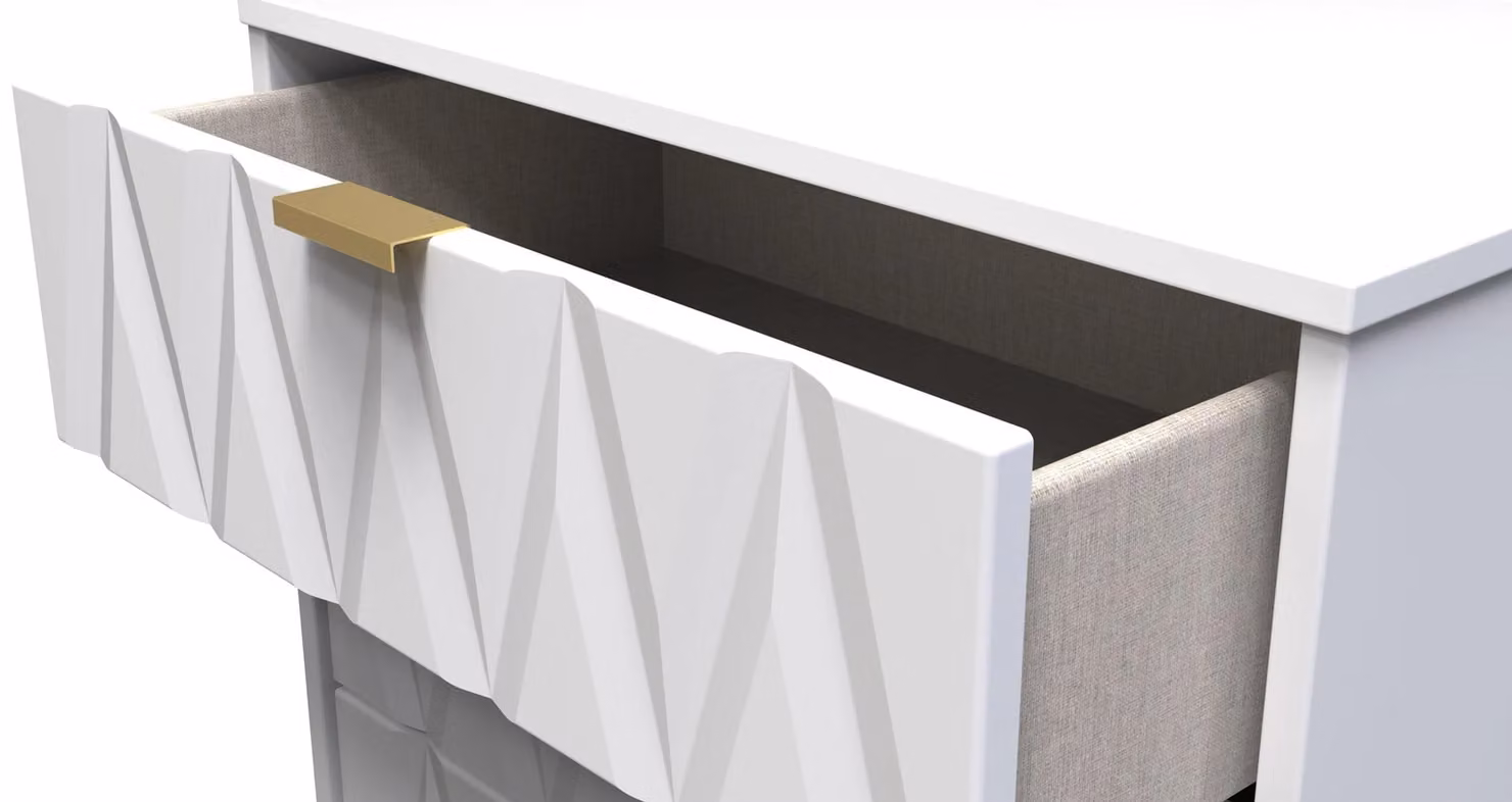 2 U Dallas 3 Drawer Midi Sideboard in White and Gold – 2