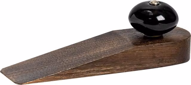Nicola Spring Traditional Vintage Wooden Door Wedge Stop in Black – 5