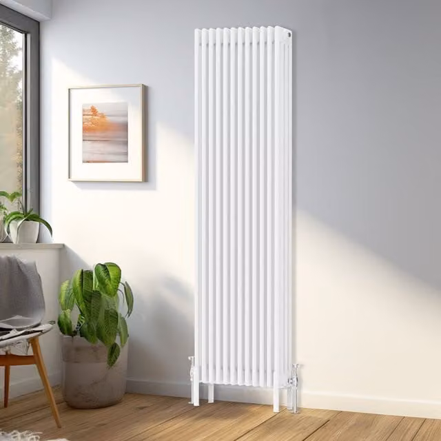 Right Radiators Traditional 4 Column Vertical Radiator in White, H 180 cm x W 56 cm