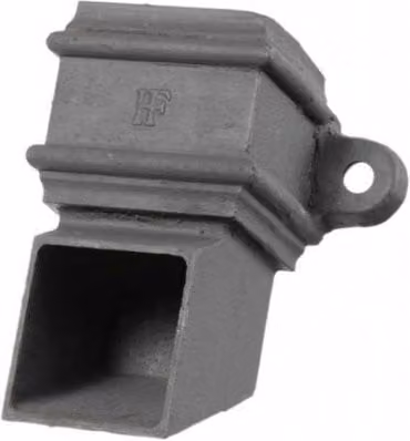 Hargreaves Premier Cast Iron Square Downpipe Eared Shoe, 75mm, Primed