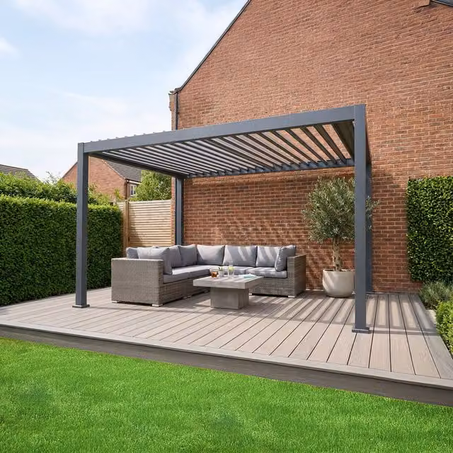Ibiza Aluminium Pergola in Anthracite, 3m
