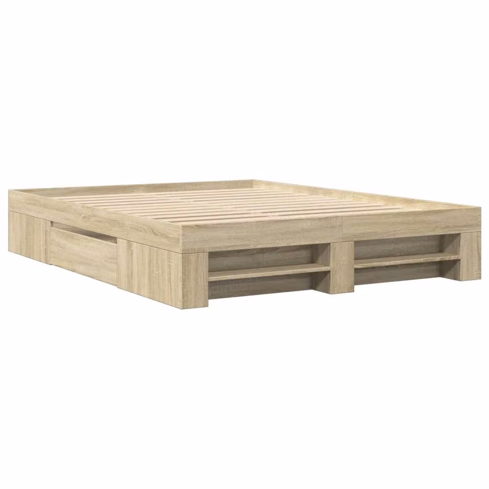 Berkfield Home Sonoma Oak Bed Frame with Drawers in Tan, W/D/H: 160 x 200 cm – 3