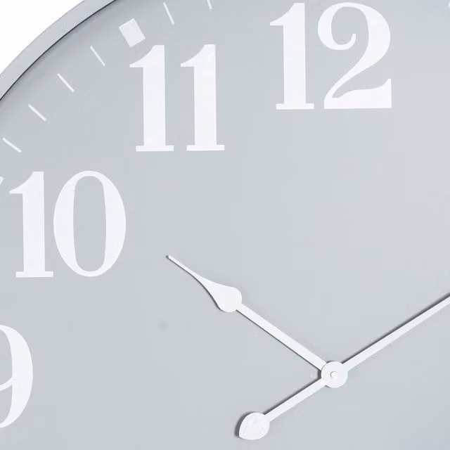 KDMK Modern Geometric Metal Wall Clock, Grey, Diameter: 80 cm