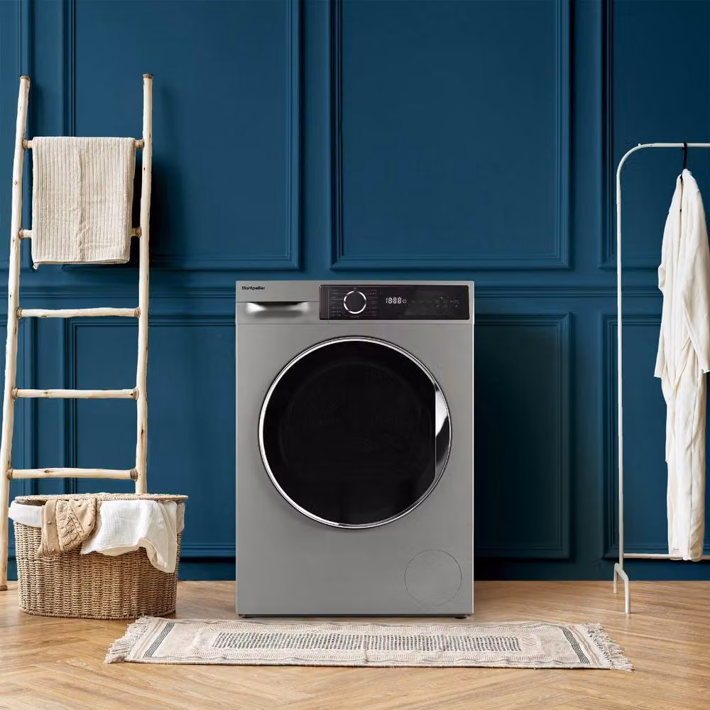 Montpellier Silver 8kg Front Loader Freestanding Washing Machine with 1400 RPM and Quick Wash Function, Energy Rating A – 8