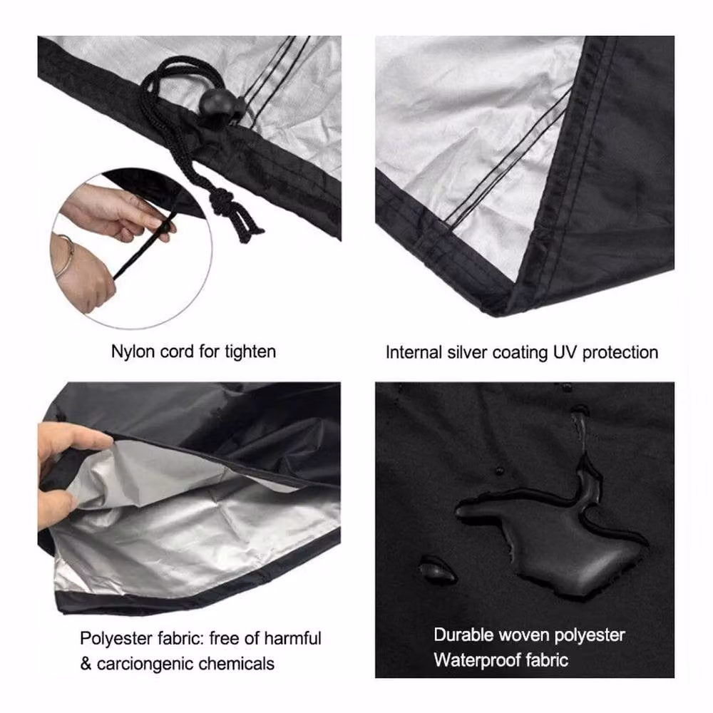 KORVIXA Heavy Duty Waterproof Gas Grill Cover in Black, W/D/H: 145 x 61 x 117 cm – 4
