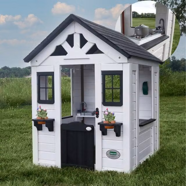Backyard Discovery Sweetwater Wooden Playhouse in White