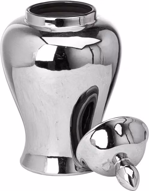 Hill Interiors Chrome Ginger Jar in Silver