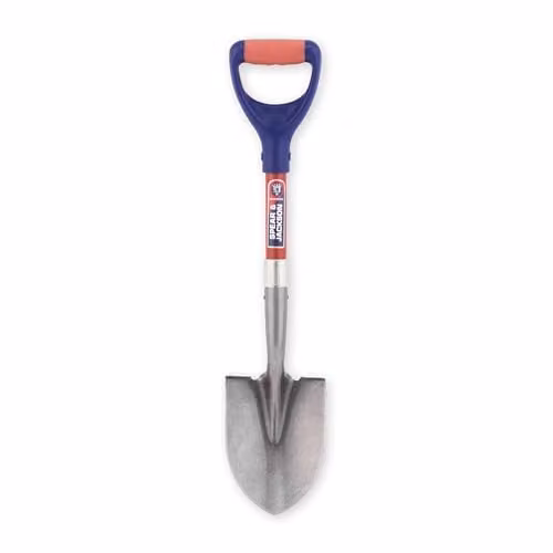 Spear and Jackson Microround Round Mouth Micro Shovel with Blue Fibreglass and Steel Handle