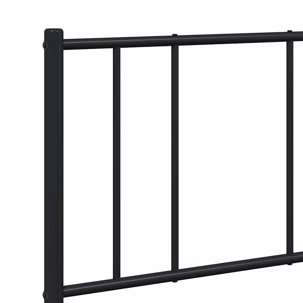 Berkfield Home Metal Bed Frame with Headboard in Black, W: 140 cm, H: 90 cm, L: 190 cm – 3