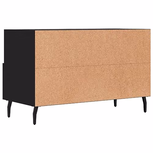 vidaXL Modern Black TV Cabinet in Wood and Metal, W/D/H: 80 x 36 x 50 cm – 5