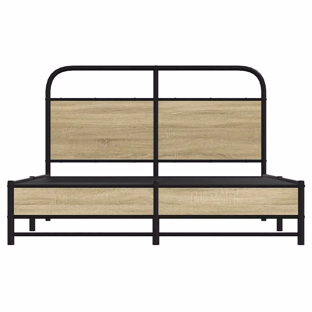 Berkfield Home Sonoma Oak Bed Frame in Brown, W/D/H: 140 x 190 cm – 3