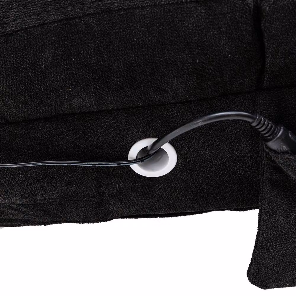 Matteo Modern Black Fabric Relaxation Chaise Lounge and Electromotive Recliner Chair – 4