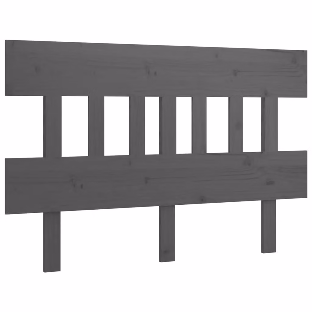 Berkfield Home Grey Rustic Solid Pine Wood Bed Headboard W: 123.5 cm, D: 3 cm, H: 81 cm – 2