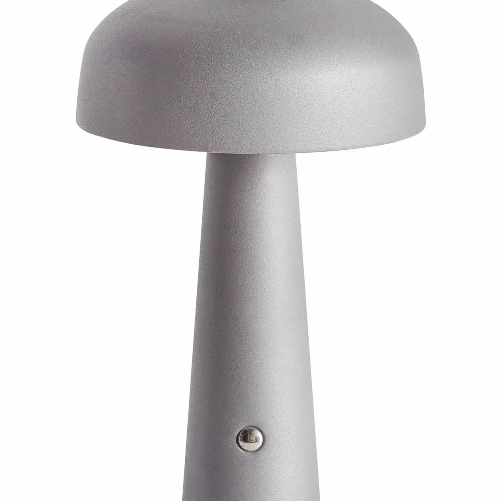 Wyld and Coco LED Wireless Dimmable Table Lamp in Grey Metal Mushroom Design – 2
