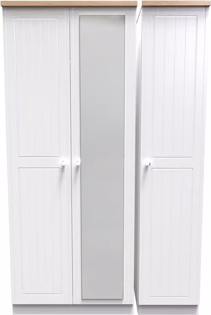 2 U Norton Triple Mirror Wardrobe in White