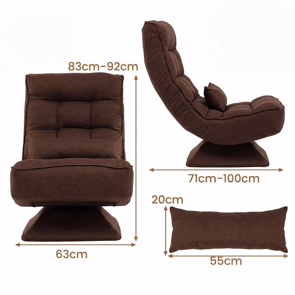 EONLION Brown Padded Polyester Floor Lounge Chair for Adults – 2
