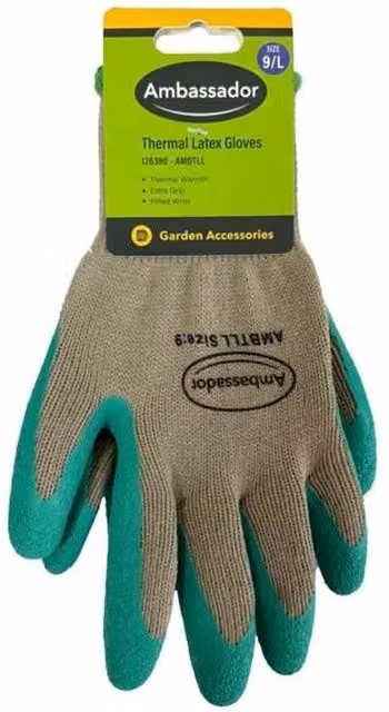 Ambassador Thermal Foam Gardening Gloves in Grey, Size: Large