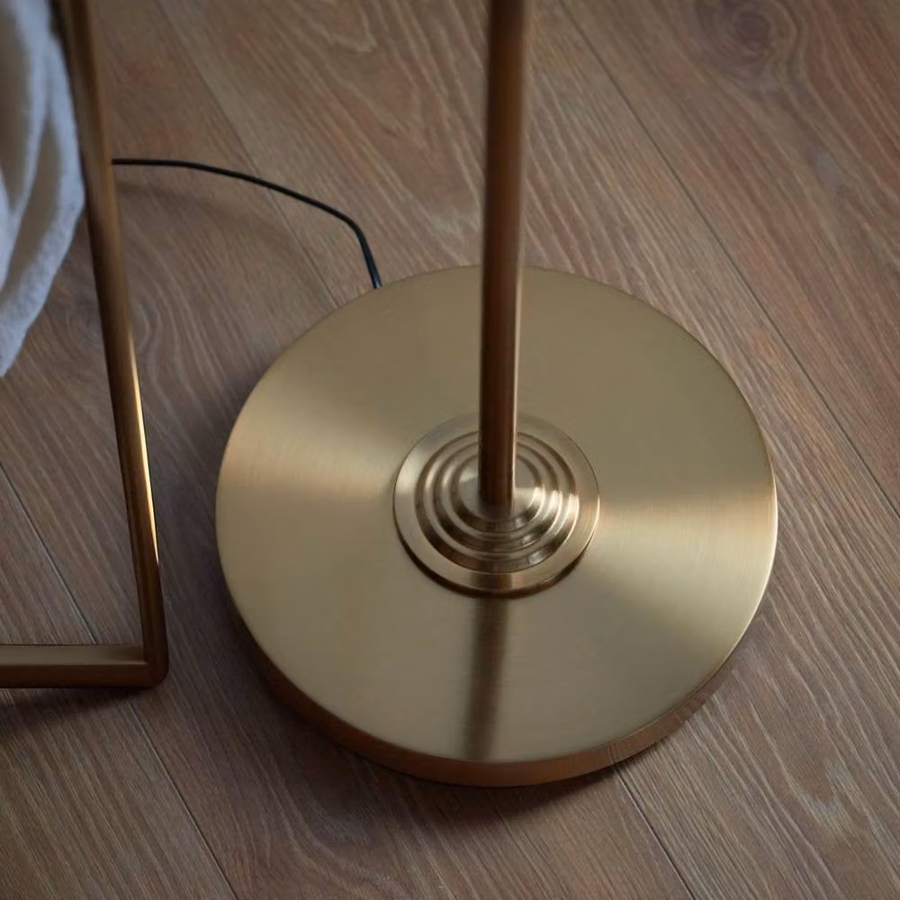Netlighting Highclere Floor Lamp with Cylinder Shade in Gold and Beige – 3