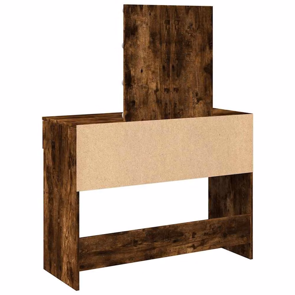Berkfield Home Beautiful Dressing Table with LED in Smoked Oak Brown, W/D/H: 100 x 40 x 130 cm – 5