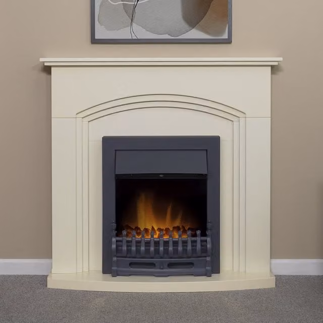 Adam Truro Fireplace in Cream with Blenheim Electric Fire in Black