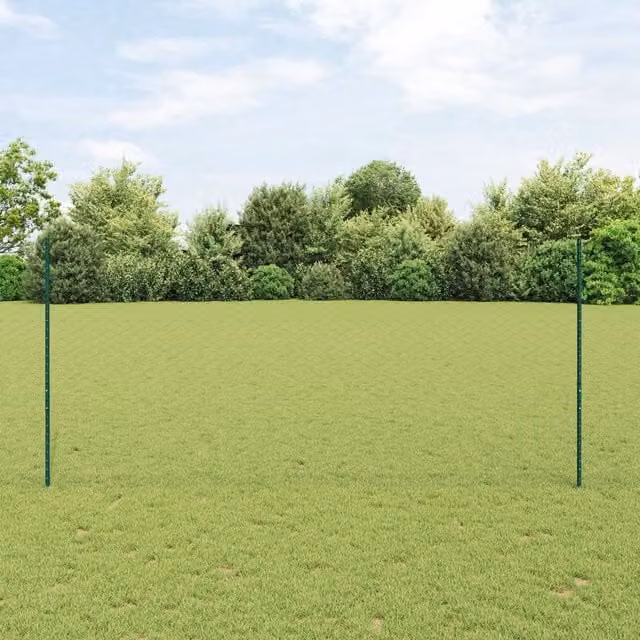 Berkfield Home Green Steel U-Channel Fence Posts, 5 Pieces, Height: 140 cm