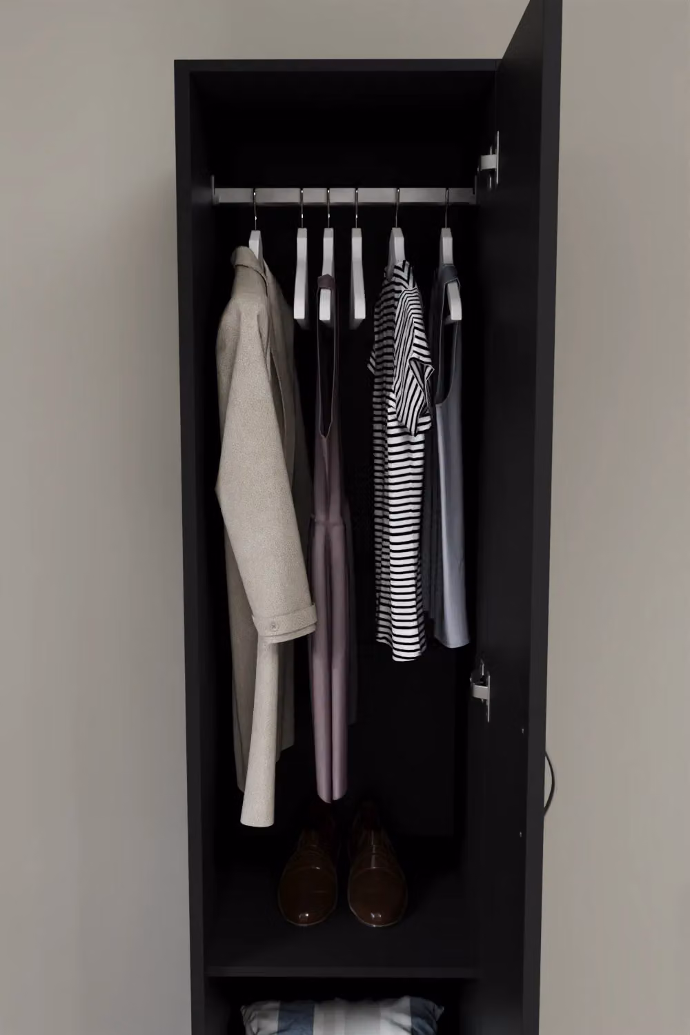 Vida Designs Riano 1 Door Wardrobe Storage Organiser in Black – 4