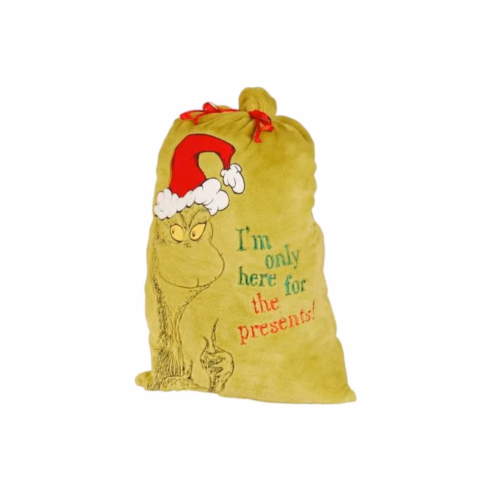 Garden Greatness Grinch Here For The Presents Christmas Sack in Green – 2