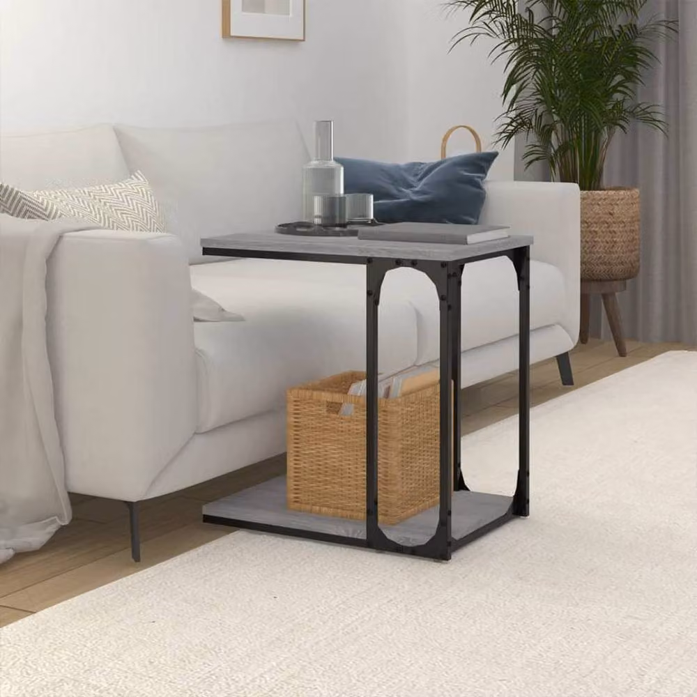 Berkfield Home Sonoma Side Table, Grey, W: 50 cm, D: 35 cm, H: 52 cm – 3