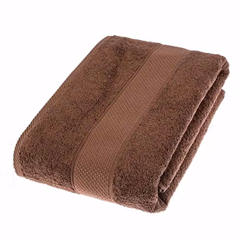 HOMESCAPES Chocolate Brown Turkish Cotton Bath Sheet, 500 GSM Super Soft and Absorbent Towel