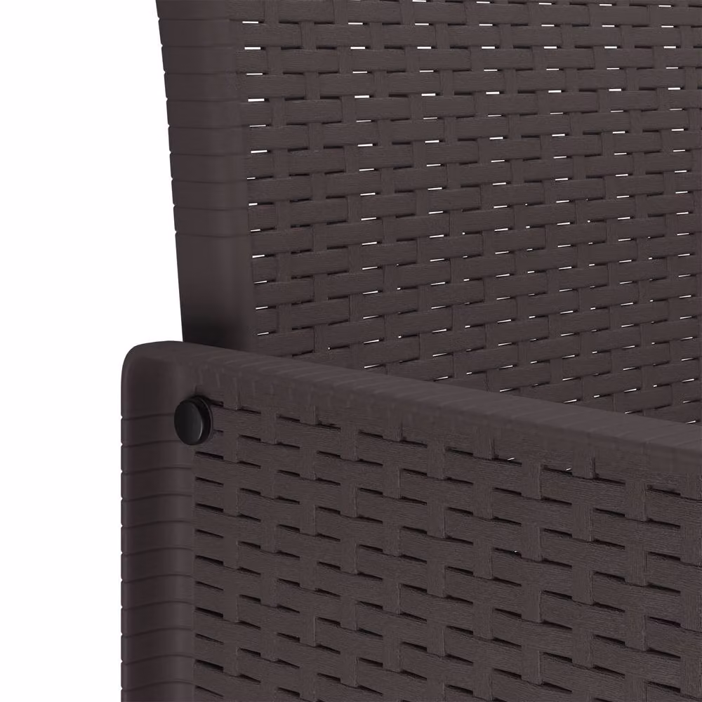 Berkfield Home Set of 2 Brown Polyrattan Garden Chairs with UV-Resistant Polyester Cushions – 6