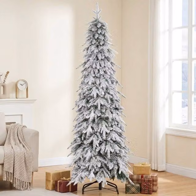 STILVORA 6ft Unlit Artificial Snowy Christmas Tree in Green – 1