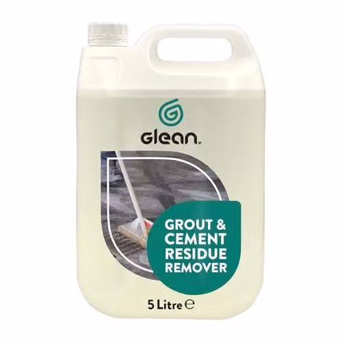 GLEAN Grout and Cement Residue Remover, 5 Litre, Transparent Heavy-Duty Cleaner for Tile Adhesive, Efflorescence and Mortar Film