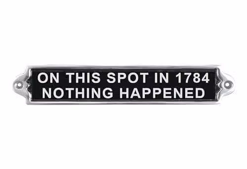 Minster On This Spot in 1784 Aluminium Wall Plaque in Black or Silver, W/H/D: 25 x 6 x 1 cm – 1
