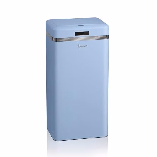 Swan Retro 45L Square Sensor Bin in Blue (H 67.5 x W 42.0 x D 24.0 cm) – 1