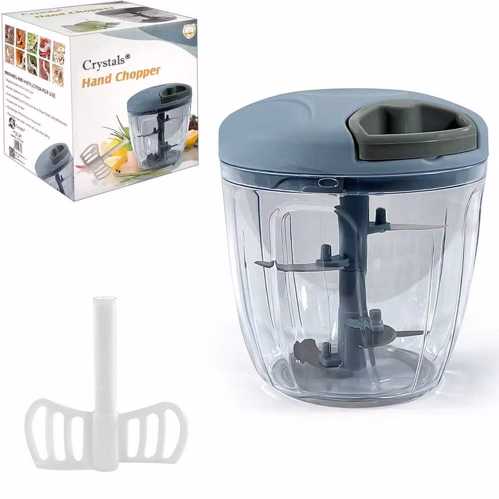 FLAVORA Manual Pull String Food Chopper and Slicer, Blue, 900ml – 3