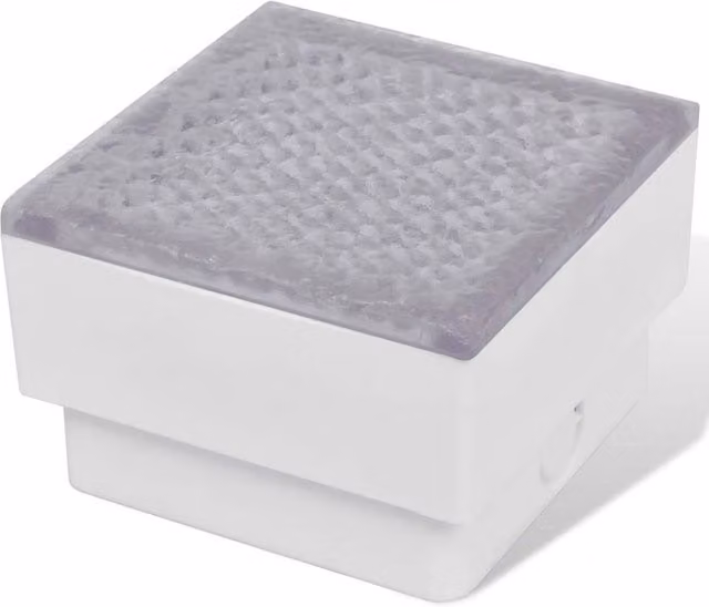 Berkfield Home Inobtrusive 2 LED Inground Light, White, W/D/H: 10 x 10 x 6.8 cm