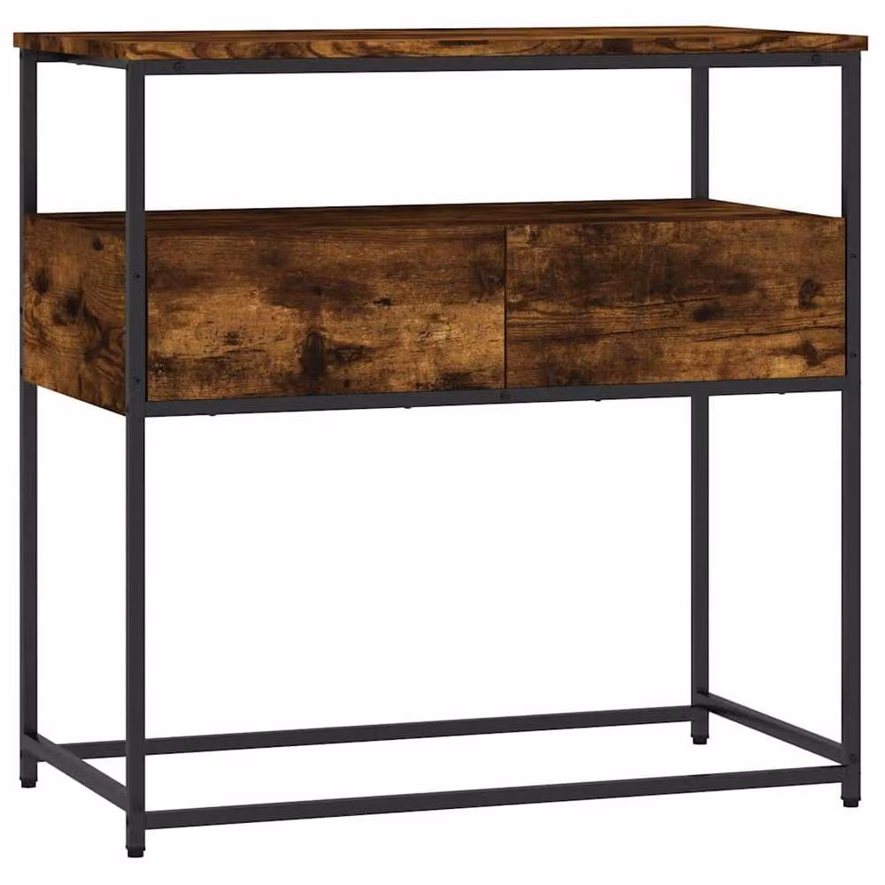 Berkfield Home Decorative Console Table in Smoked Oak Brown, W/D/H: 75 x 40 x 75 cm – 3