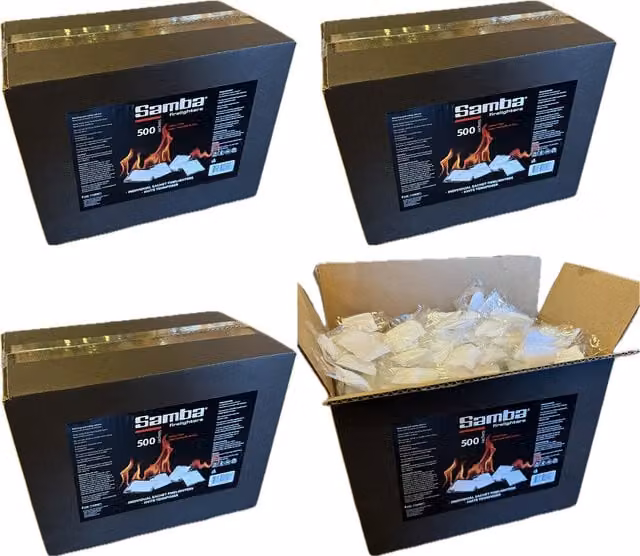 Samba White Firelighters for Charcoal, Pack of 4