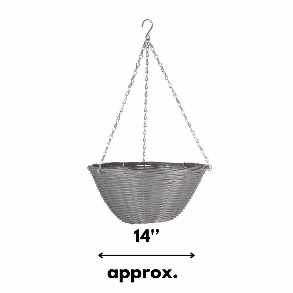 Marco Paul Grey Slate Rattan Hanging Basket Planter – 2